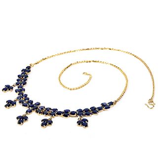Sapphire and 14K Gold Necklace