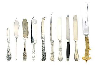 Group of Assorted Flatware Articles, 19th/20th Century, Length of longest knife 11 inches.