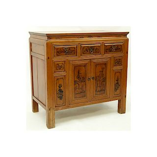 Chinese Cypress Wood Cabinet
