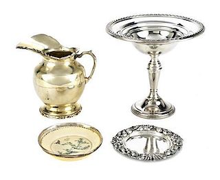A Group of Small Silver Tablewares, Height of tallest 5 3/4 inches.