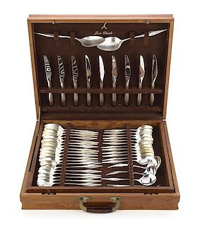 An American Silver Flatware Service, Wallace Silversmiths, Wallingford, CT, Mid 20th Century,