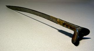 19th C. Ottoman Yatagan Sword w/ Zoomorphic Hilt