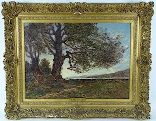 Henri Joseph Harpignies Orig 19th C. Oil Painting