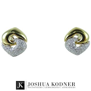 Chimento 14K Gold & 2ctw Pave Diamond Earrings