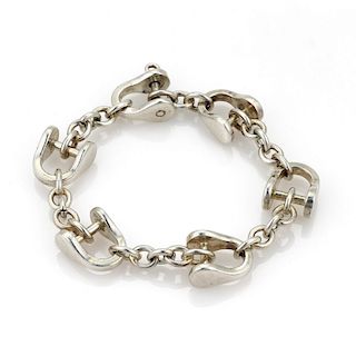 Tiffany Co Vintage Sterling Stirrup Link Bracelet