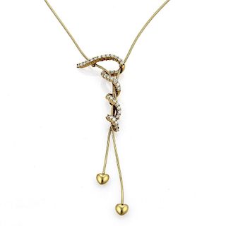 Jose Hess Diamond 18k Gold Pendant Necklace