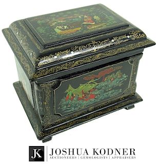 Russian Hand Painted Lacquer Mythological Box
