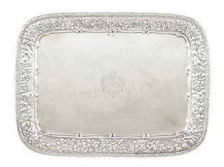 An American Silver Salver, Tiffany & Co., New York, NY, 1873-91, Length 14 1/8 inches.