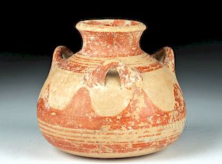 Myceanaean Pottery Pyxis w/ Three Handles