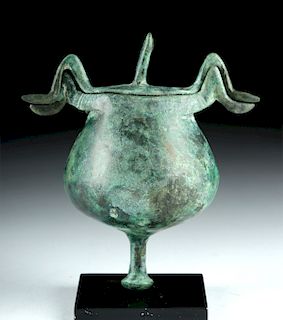 Greek Bronze Lidded Pyxis - Abstract Birds