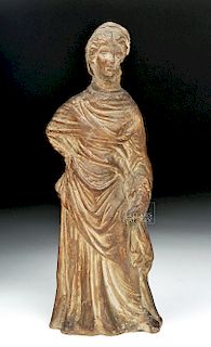 Greek Tanagra Terracotta Statue of a Woman