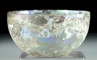 Early Roman Glass Bowl w/ Fine Iridescence