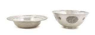 Two American Silver Fruit Bowls, Diameter of larger 10 1/4 inches.