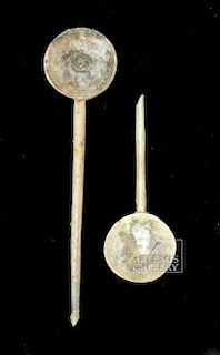 Lot of 2 Roman Bone Medical Spoons (Cochlearia)