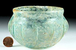 Delicate Roman Glass Bowl w/ Ribbed Walls