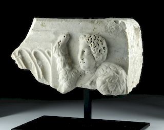 Roman Marble Sarcophagus Section - Winged Erote