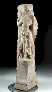 Roman Marble Sarcophagus Fragment w/ Figure of Victory
