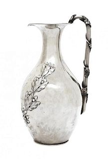 An American Silver Ewer, William Gale & Son, New York, NY, Mid-Late 19th Century, Height 8 7/8 inches.