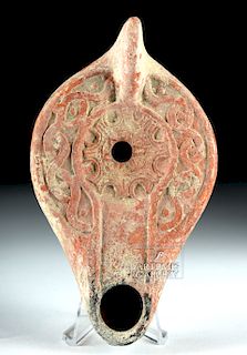 Roman North African Redware Oil Lamp, ex-Bonhams