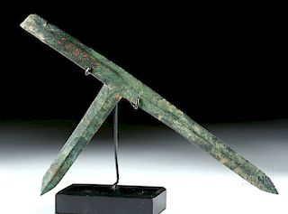 Chinese Warring States Bronze Pole Axe Head