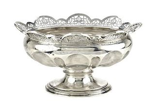 An English Silver Centerpiece Bowl, James Deakin & Sons, Sheffield, 1925, Length 11 1/4 inches.