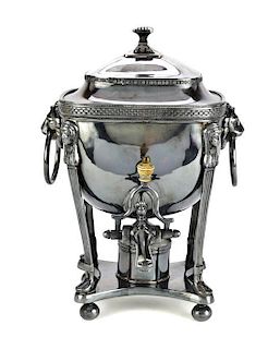 A Sheffield-Plate Tea Urn, Early 19th Century, Height 12 inches.