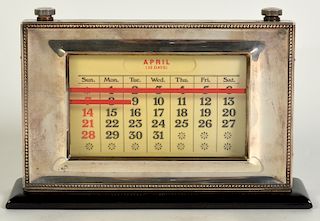 English Sterling Framed Perpetual Desk Calendar