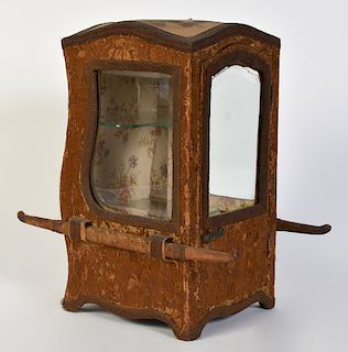 Early 19C. Fabric Covered Sedan Chair Display Case