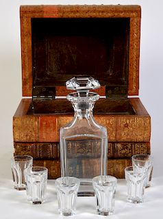 Baccarat Book Bar with Decanter & 6 Glasses