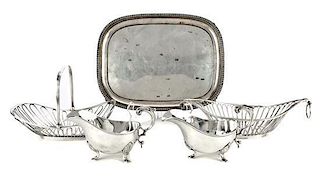 A Group of Five Silver-Plate Table Articles, 19th Century,