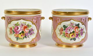 Pr. Old Paris Style Porcelain Cachpots
