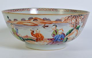 Chinese Export Painted Figural Bowl