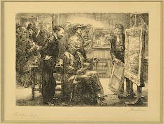 John Sloan 'The Picture Buyer' Etching
