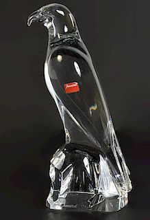 Baccarat Clear Crystal Falcon Figurine
