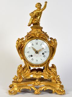 Regnault French Gilt Bronze Mantel Clock