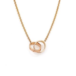 Cartier Love 18k Gold Ring Clasp Pendant Chain