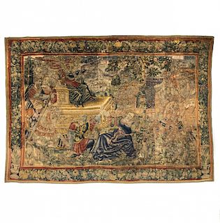 “Triumphal entry ”, Flemish tapestry in wool and silk, 16th “Entrada triunfal”, tapiz flamenco en lana y seda, del sigl