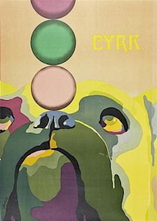 A Framed Circus Poster, The Polish School of Posters, Height 37 x 25 1/2 inches.