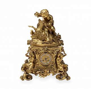 Napoleon III table clock in gilt bronze, third quarter of t Reloj de sobremesa Napoleón III en bronce dorado, del terce