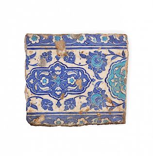 Turkish tile in enamelled ceramic of Iznik, probably of the Azulejo turco en cerámica esmaltada de Iznik, probablemente