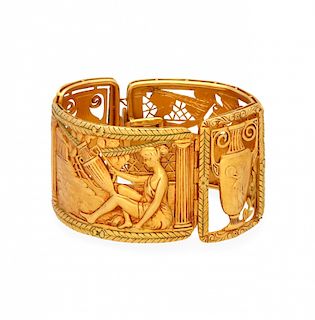 Fuset y Grau, Noucentist gold bracelet, circa 1922 Fuset y Grau, Pulsera novecentista en oro, hacia 1922