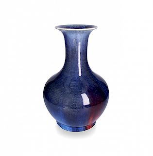 Chinese vase in"flambé" porcelain, 20th Century Jarrón chino en porcelana "flambé", del siglo XX