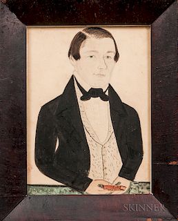 Jane A. Davis (Connecticut/Rhode Island, 1821-1855)  Portrait of a Man of Norwich, Connecticut