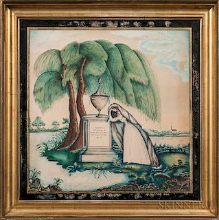 Watercolor Mourning Picture for Jabez Hatch Weld