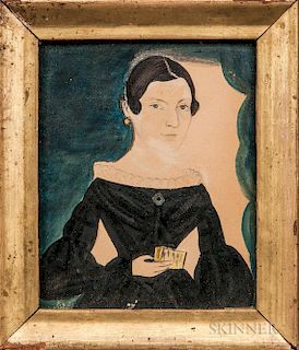 Jane A. Davis (Connecticut/Rhode Island, 1821-1855)  Portrait of Alcy Ann Boss