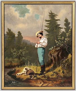 Attributed to Alvan Fisher (Massachusetts, 1792-1863)  Baiting the Hook