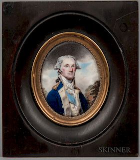 William Russell Birch (Pennsylvania/England, 1755-1834)  Portrait Miniature of General George Washington