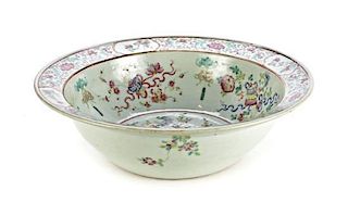A Famille Rose Center Bowl, Height 14 3/4 inches.