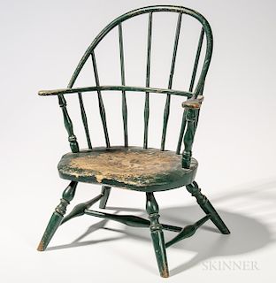 Miniature Green-painted Sack-back Windsor Armchair