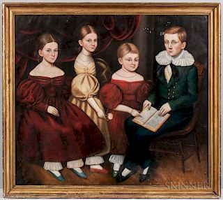 American School, 19th Century  Family Portrait of Four Children